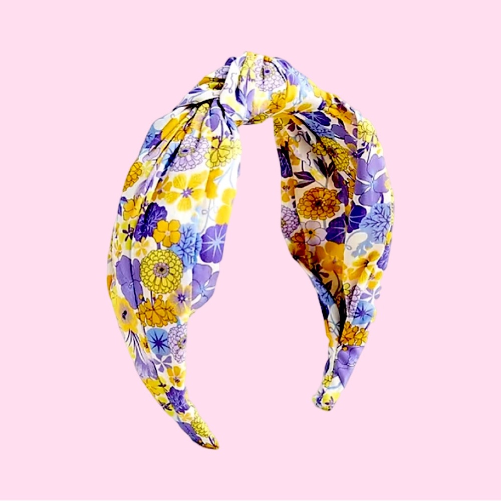 J Crew Liberty turban knot in warm sunflower
